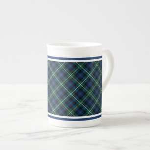Campbell of Argyll Family Tartan Navy Blue Plaid Bone China Mug