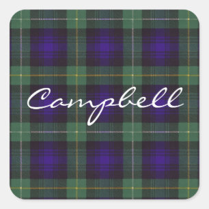 Campbell of Argyll Scottish clan tartan - Plaid Square Sticker