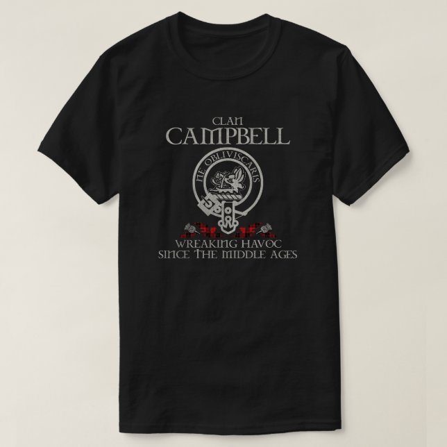 Campbell of Armaddie Clan crest Scottish surname t T-Shirt (Design Front)