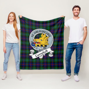Campbell Of Cawdor Modern Clan Badge Tartan Plaid Fleece Blanket