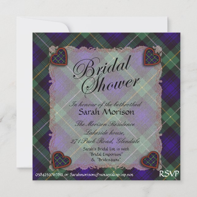 Campbell of Cawdor tartan Plaid - Bridal shower Invitation (Front)