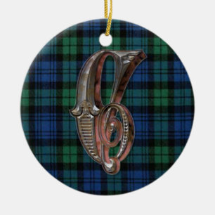 Campbell Plaid Monogram ornament