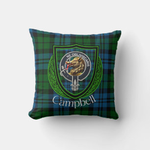 Campbell Scottish Clan Tartan & Crest Cushion