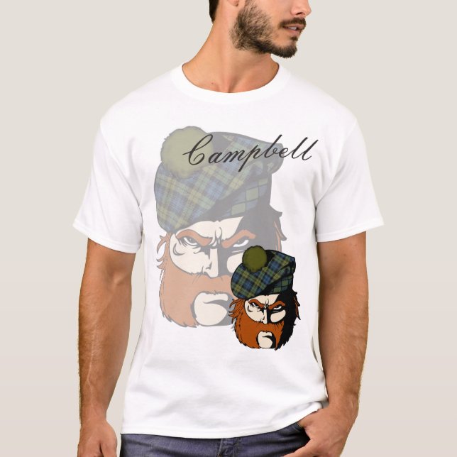 Campbell Scottish Warrior T-Shirt (Front)