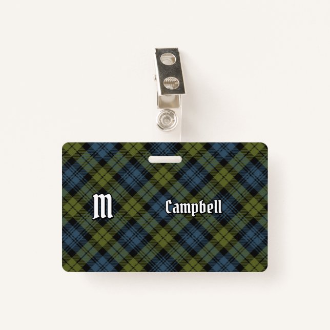 Campbell Tartan Badge ID Badge (Front with Clip)