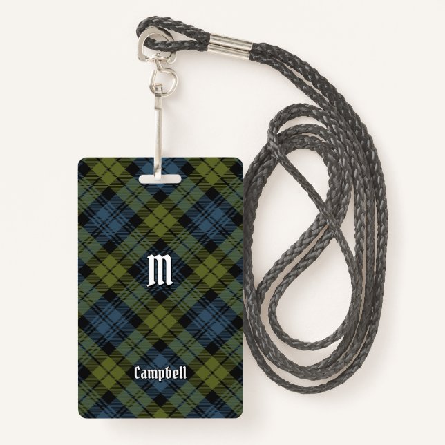 Campbell Tartan Badge ID Badge (Front with Lanyard)