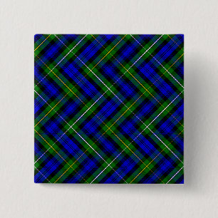 Campbell tartan blue green plaid 15 cm square badge