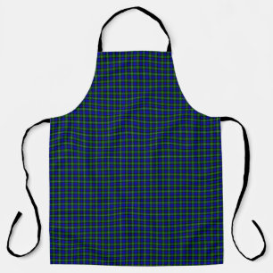 Campbell tartan blue green plaid apron