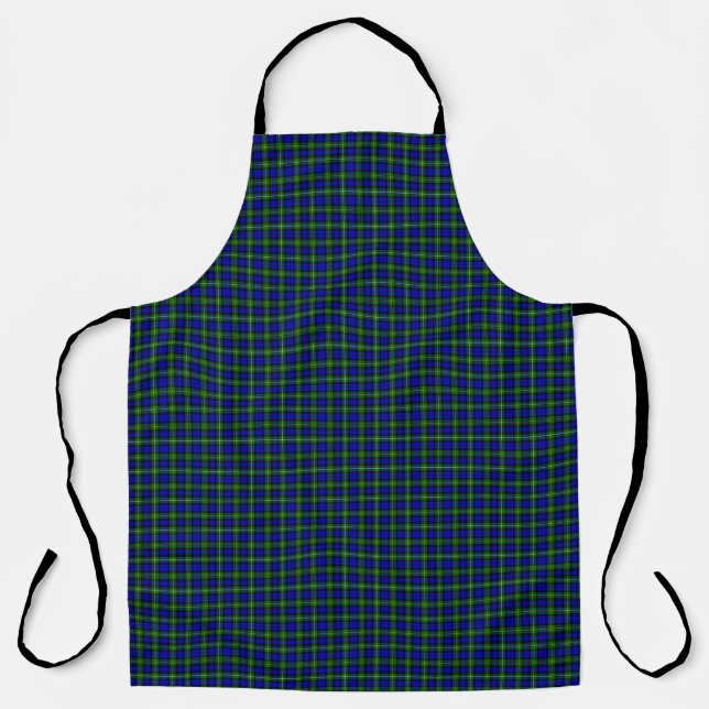 Campbell tartan blue green plaid apron (Front)
