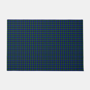 Campbell tartan blue green plaid doormat