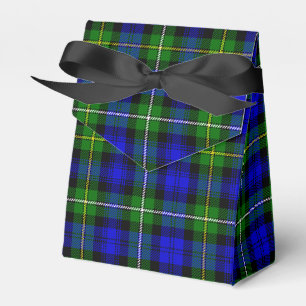 Campbell tartan blue green plaid favour box