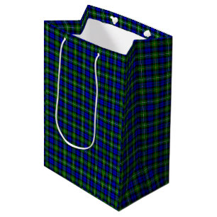 Campbell tartan blue green plaid medium gift bag