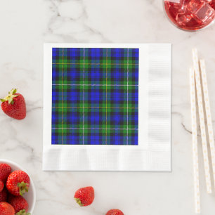 Campbell tartan blue green plaid napkin