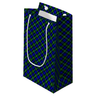 Campbell tartan blue green plaid small gift bag