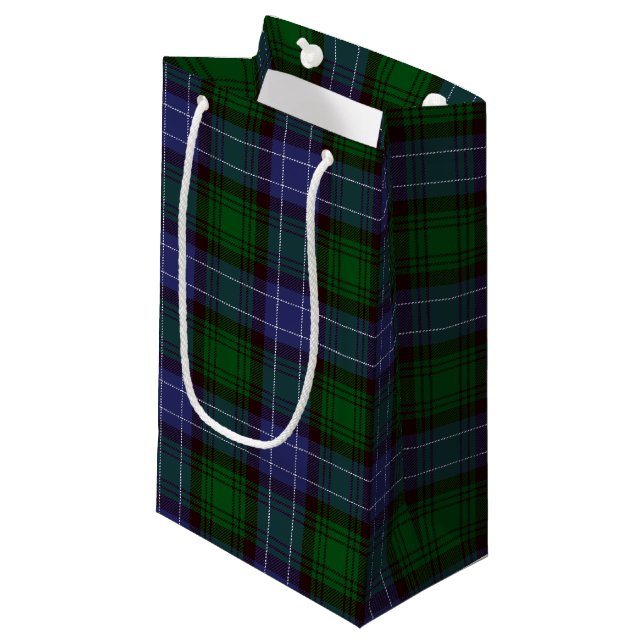 Campbell Tartan Green Plaid Small Gift Bag (Front Angled)