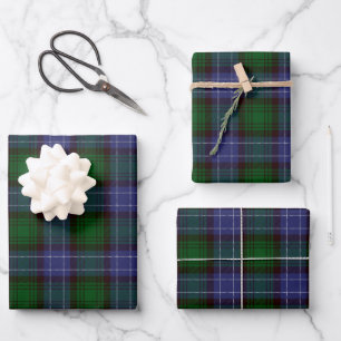 Campbell Tartan Green Plaid Wrapping Paper Sheet