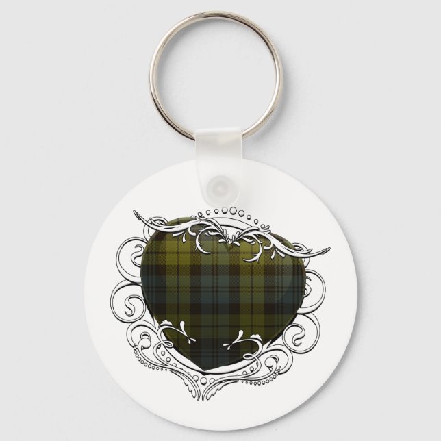 Campbell Tartan Heart Key Ring (Front)