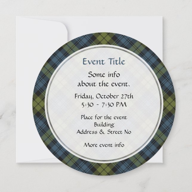 Campbell Tartan Invitation (Back)