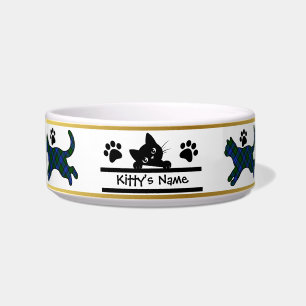 Campbell Tartan Kitty Personalised Cat Bowl