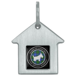 Campbell Tartan Scottie Dog Personalized Pet ID Tag