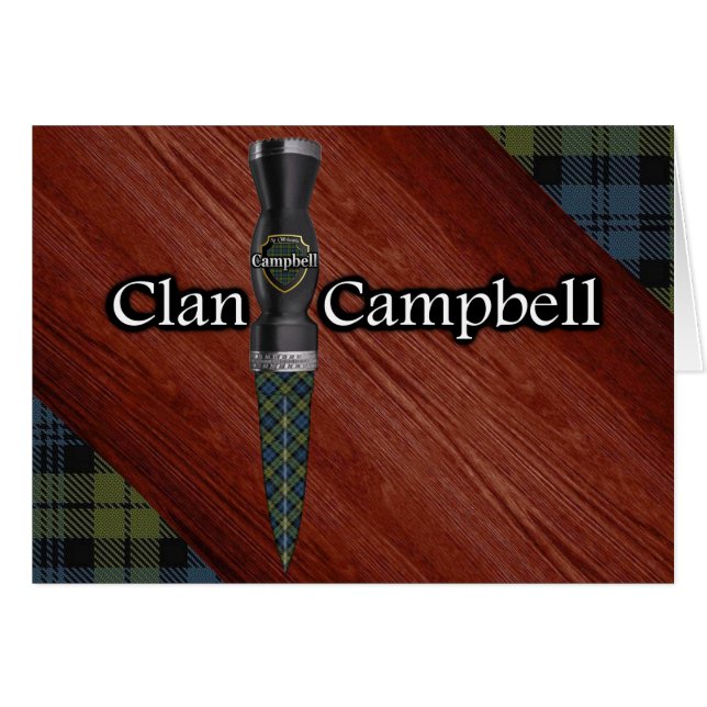 Campbell Tartan Scottish Sgian Dubh Blade (Front Horizontal)