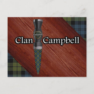 Campbell Tartan Scottish Sgian Dubh Blade Postcard