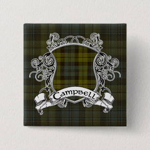 Campbell Tartan Shield 15 Cm Square Badge