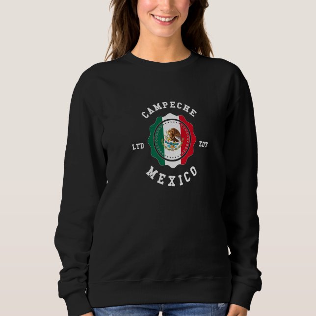 Campeche Mexico Flag Badge Vintage   Sweatshirt (Front)
