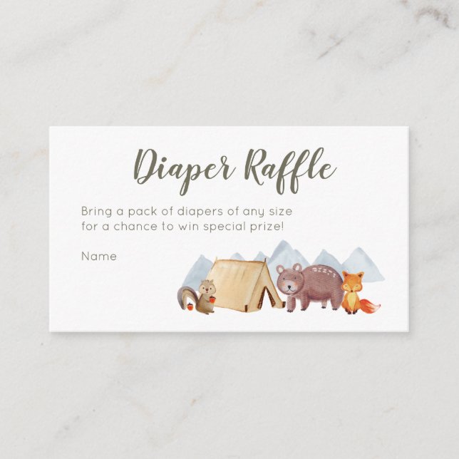 Camper Adventure Diaper Raffle Card (Front)