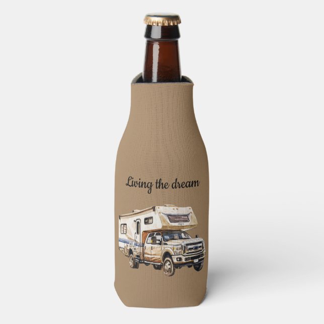 Camper Adventure Living the dream Bottle Cooler (Bottle Front)