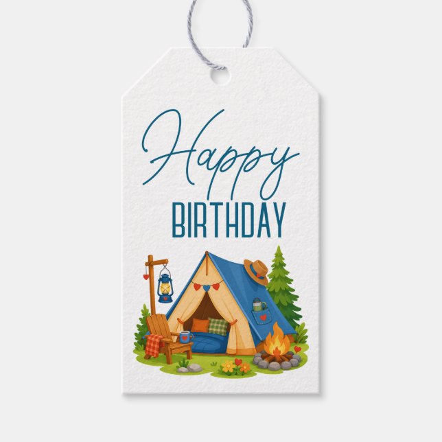 Camper Birthday  Gift Tags (Front)