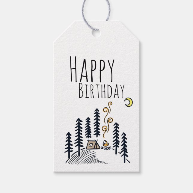 Camper Birthday  Gift Tags (Front)