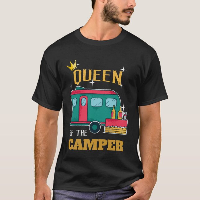 Camper  Camping Queen Themed Apparel T-Shirt (Front)