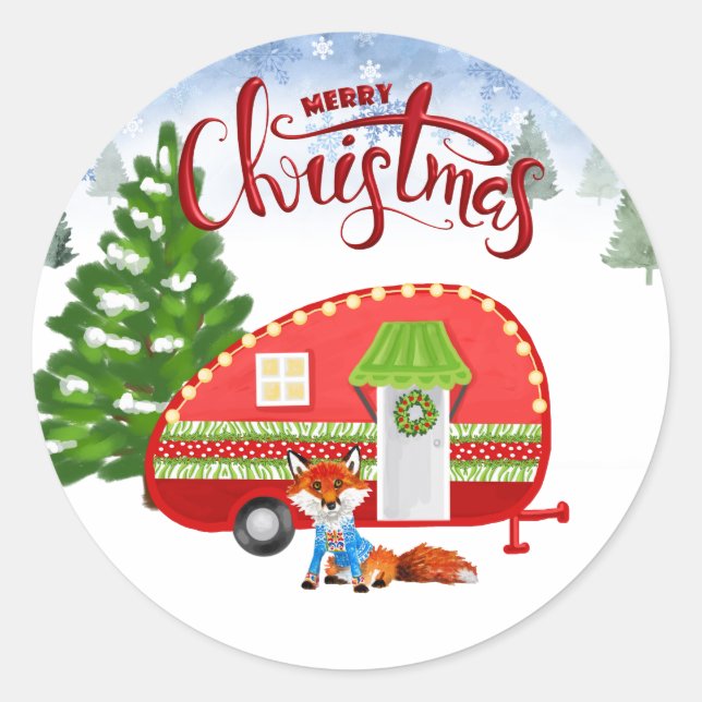 Camper Christmas Sticker (Front)