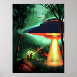 Camper confronts a flying saucer when camping. poster
