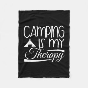 Camper design - camping is my therapy fleece blanket