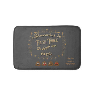 Camper Flush Twice Reminder Bath Mat