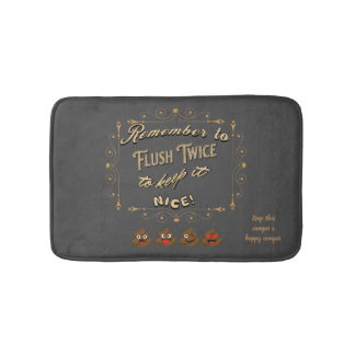 Camper Flush Twice Reminder Bath Mat