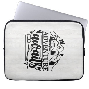 Camper Gift Adventure Awaits Laptop Sleeve
