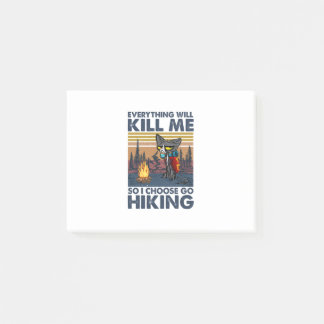 Camper Gift | Go Hiking With Cat Birthday Post-it Notes