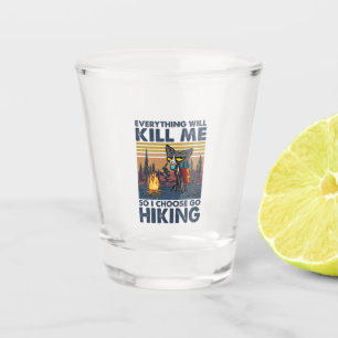Camper Gift   Go Hiking With Cat Birthday Shot Glass