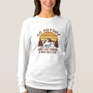 Camper Gift   Go Outside Worst Case Scenario Xmas T-Shirt