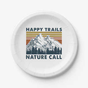 Camper Gift   Happy Trails Nature Call Birthday Paper Plate