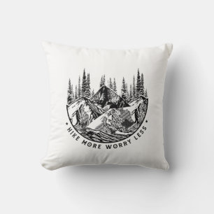 Camper Gift   Hike More Worry Less Birthday Cushion