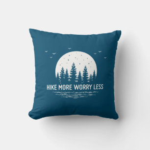 Camper Gift   Hike More Worry Less Birthday Cushion