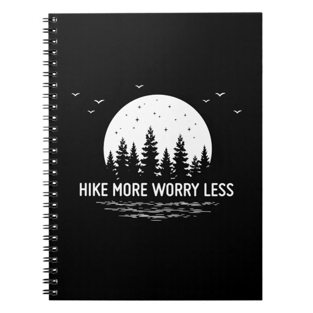 Camper Gift | Hike More Worry Less Birthday Notebook (Front)