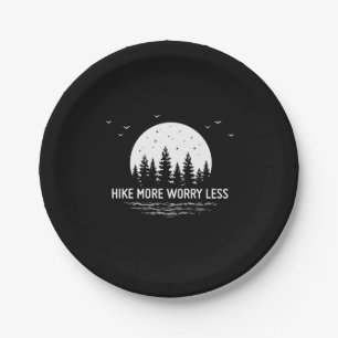 Camper Gift Hike More Worry Less Birthday Paper Plate
