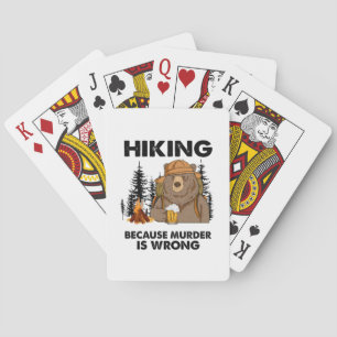 Camper Gift Hiking Bear Birthday Playing Cards