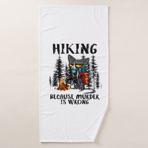 Camper Gift Hiking Because Murder Is Wrong Xmas Bath Towel