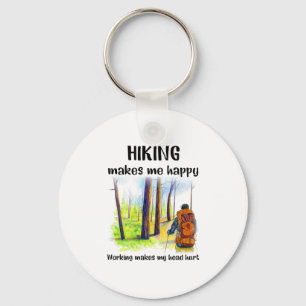 Camper Gift Hiking Makes Me Happy Birthday Key Ring